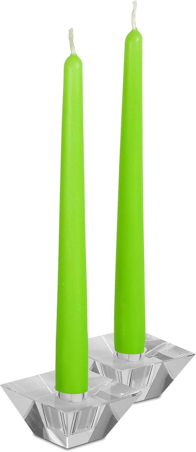 Hyoola Tall Taper Candles - 10 Inch Metallic Gold Unscented Dripless Taper Candles - 8 Hour Burn Time - 4 Pack