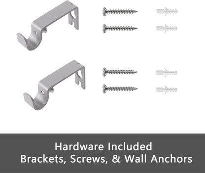 GXOACKJ Curtain Rods for windows 32-48 inch, 5/8 inch Decorative Curtain Rod Set, Matte Black Splicing Heavy Duty Metal Curtain Rod with Brackets