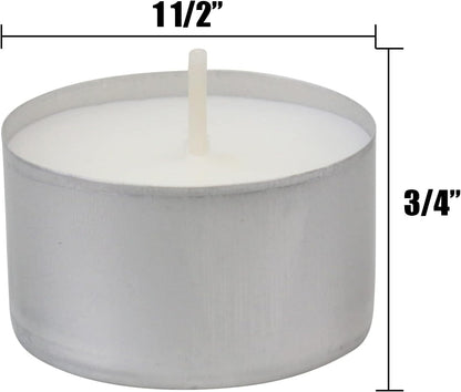 Stonebriar Unscented Long Burning White Tealight Candles, Bulk Pack, 6-7 Hour Burn Time, Smokeless Tealights for Parties, Weddings, Home, 100 Count
