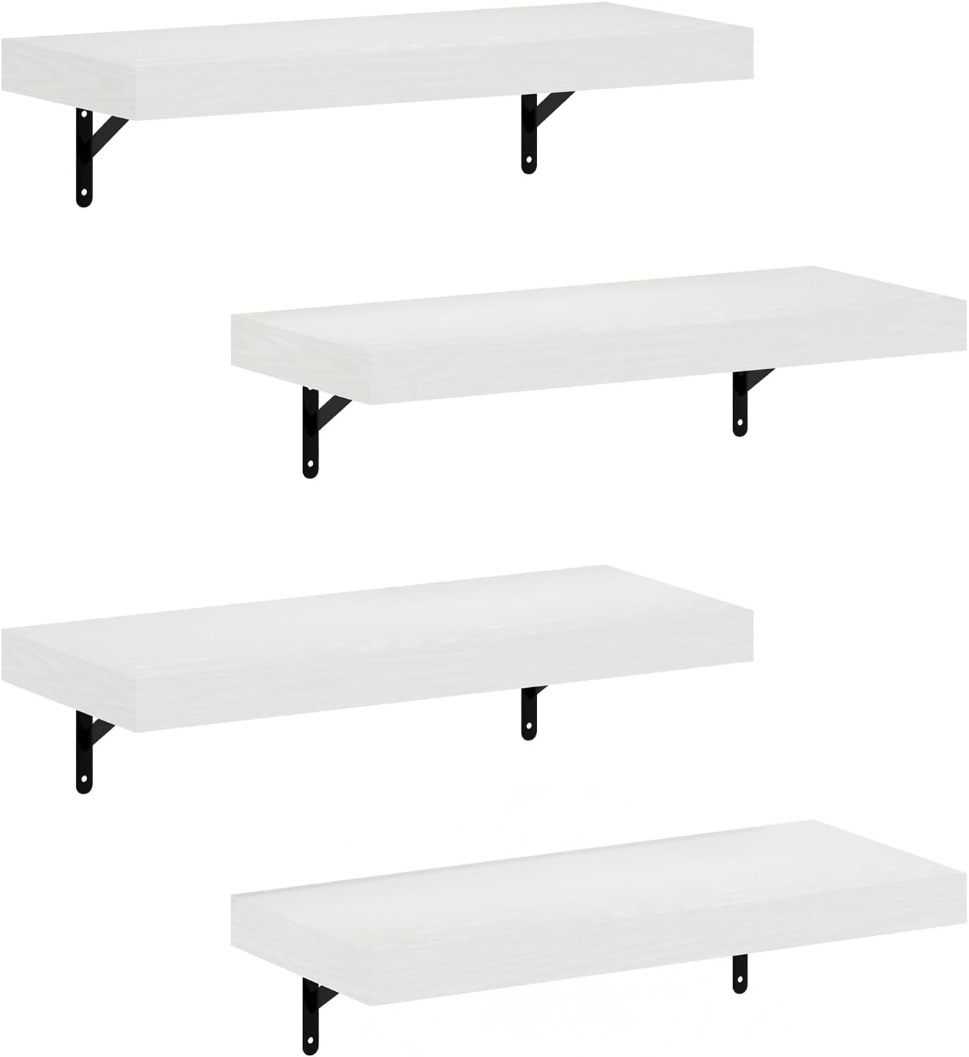 Furinno Rossi 5-Tier Wall Mount Floating Radial Corner Shelf, White