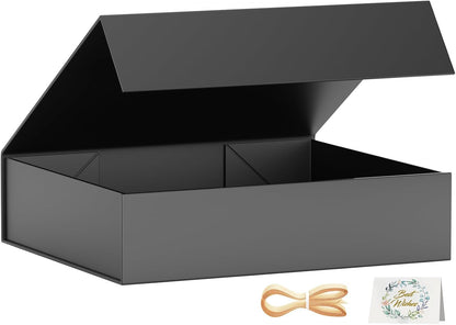 PSHVYM Gift Boxes with Lids, 11.5x7.8x3 In Forest Green Gift Box for Presents Magnetic Closure for T-Shirts, Gloves, Scarves, Books, Baby Clothes, Robes Clothing Gift Wrap, Contains Card, Ribbon