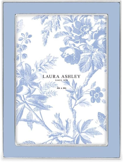 Laura Ashley 5x7 Navy Enamel Picture Frame, Gold Metal Edge with Easel, for Countertop, Counterspace, Tabletop Display, Bookshelf, Desk, Wall Décor, Photo Gallery (5x7, Navy W/Gold)
