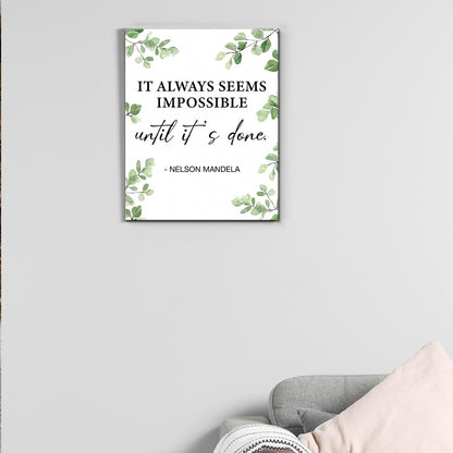 Inspirational Farmhouse Canvas Print Wall Art Decor One Small Positive Thought in the Morning Can Change Your Whole Day Sign Painting Plaque Rustic Home Decoration (8 X 8 Inches, Framed)