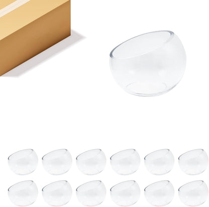 WGVI Clear Slant Cut Bowl Glass Vase, Glass Terrarium, Candy Dish, Glassware, Slant Open: 7". Height: 6" x 2.7". Base: 4" (1 Piece)
