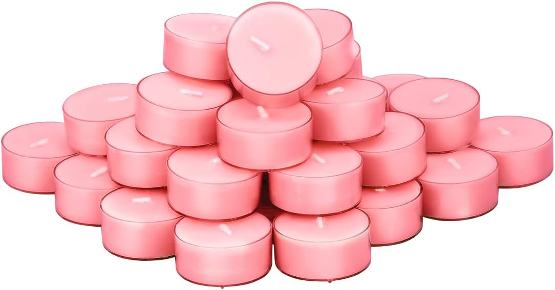 DEYBBY Natural Scented Soy Wax Tealight Candles Bulk, Romantic Rose Aromatherapy Luxury Tea Candle Set of 12-4 Hour Burn Time|Great for Valentine's Day, Birthday