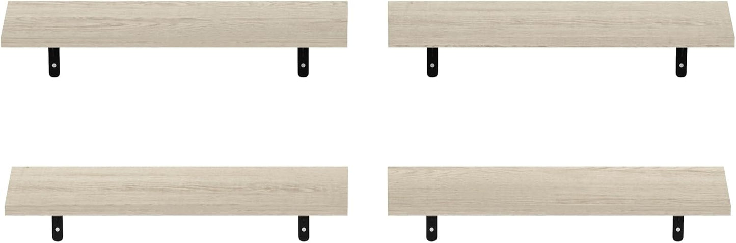 Furinno Rossi 5-Tier Wall Mount Floating Radial Corner Shelf, White