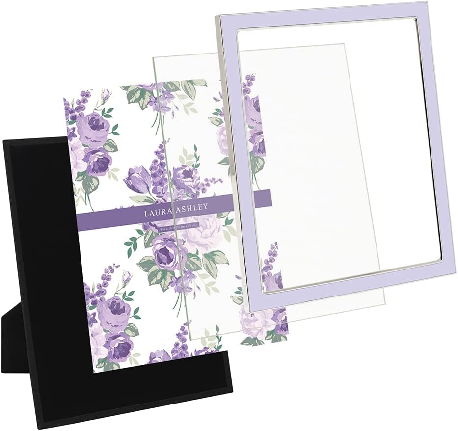 Laura Ashley 5x7 Navy Enamel Picture Frame, Gold Metal Edge with Easel, for Countertop, Counterspace, Tabletop Display, Bookshelf, Desk, Wall Décor, Photo Gallery (5x7, Navy W/Gold)