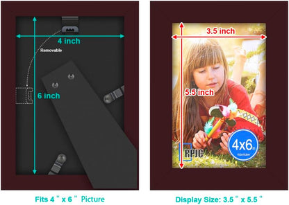 RPJC 5x7 Picture Frames Made of Solid Wood High Definition Glass for Table Top Display and Wall Mounting Photo Frame Black