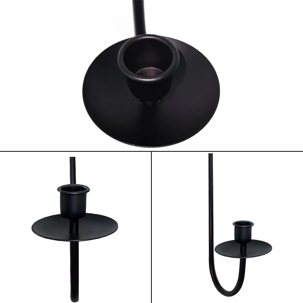Wall Candle Holder Set of 2, Modern Candle Sconces Wall Mount Metal Holders Hanging Candle Pillar Holder for Living Room, Wedding, Farmhouse, Fireplace, Matte Black