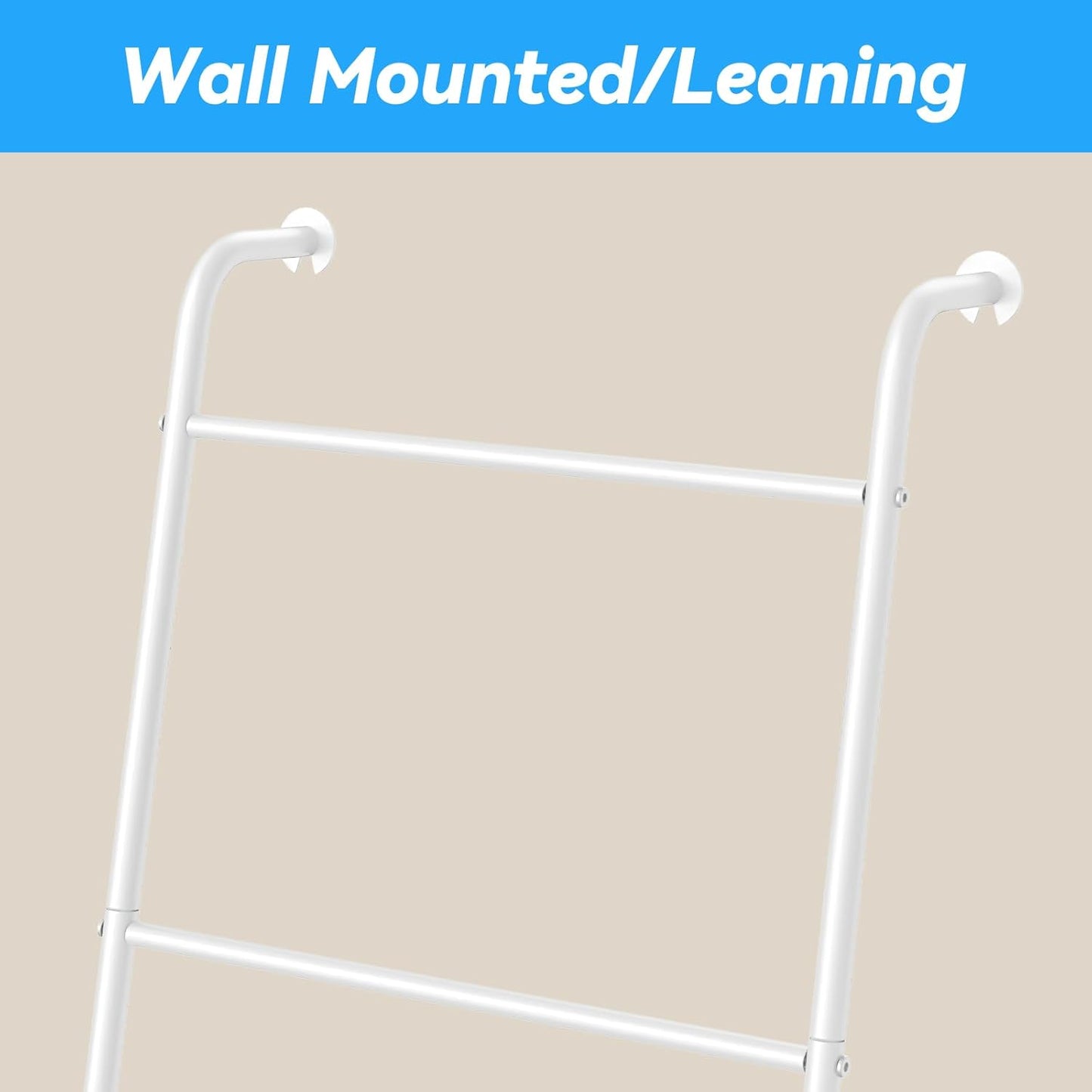 ABQ Blanket Ladder Outdoor Towel Rack for Pool, Decorative Metal Holder for The Living Room Bathroom, Black