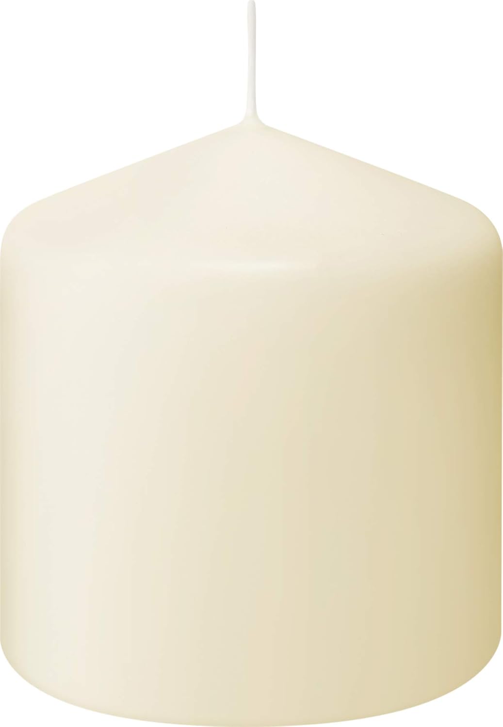 BOLSIUS 6 Ivory Pillar Candles Bulk - 3x4 Inches Candle Set - 40+ Hours Clean Burning - No Palm Oil - 0% Animal Fat - Premium European Quality - Unscented Dripless Restaurant Pillars