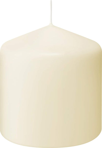 BOLSIUS 6 Ivory Pillar Candles Bulk - 3x4 Inches Candle Set - 40+ Hours Clean Burning - No Palm Oil - 0% Animal Fat - Premium European Quality - Unscented Dripless Restaurant Pillars