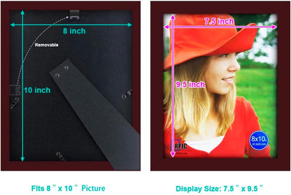 RPJC 5x7 Picture Frames Made of Solid Wood High Definition Glass for Table Top Display and Wall Mounting Photo Frame Black