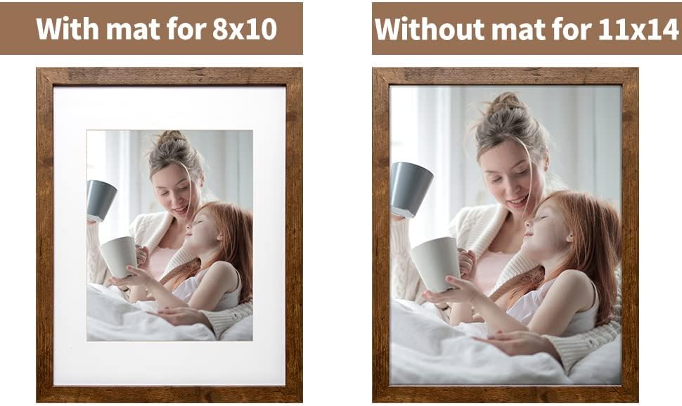 Sonefreiy Floating Picture Frames 8x10 Set of 2, Wooden Photo Frame Double Glass Pressed Flower Frames 5x7 Wall and Tabletop Display Mothers Day Gift for Family Friends Wedding