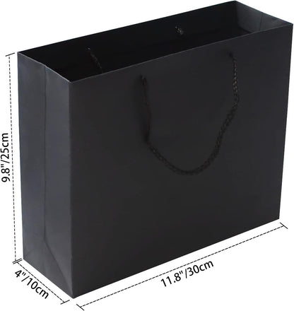RUIFYRAY Black Luxury Magnetic Gift Box with Lid, Ribbons and Gift Bag, Medium Size-9.4x7x3 Inches, Great for Christmas, New Year, Wedding, Birthdays, Man