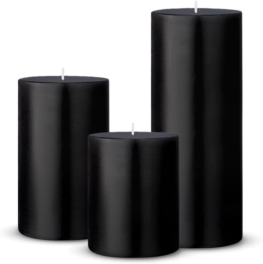 Set of 3 Different Sizes White Pillar Candles, Unscented Dripless 2.75x3, 2.75x4, 2.75x6 Inch Cylinder Column Wax Long Burning Candles for Home Power Outage Emergency Dinner Table Decoration