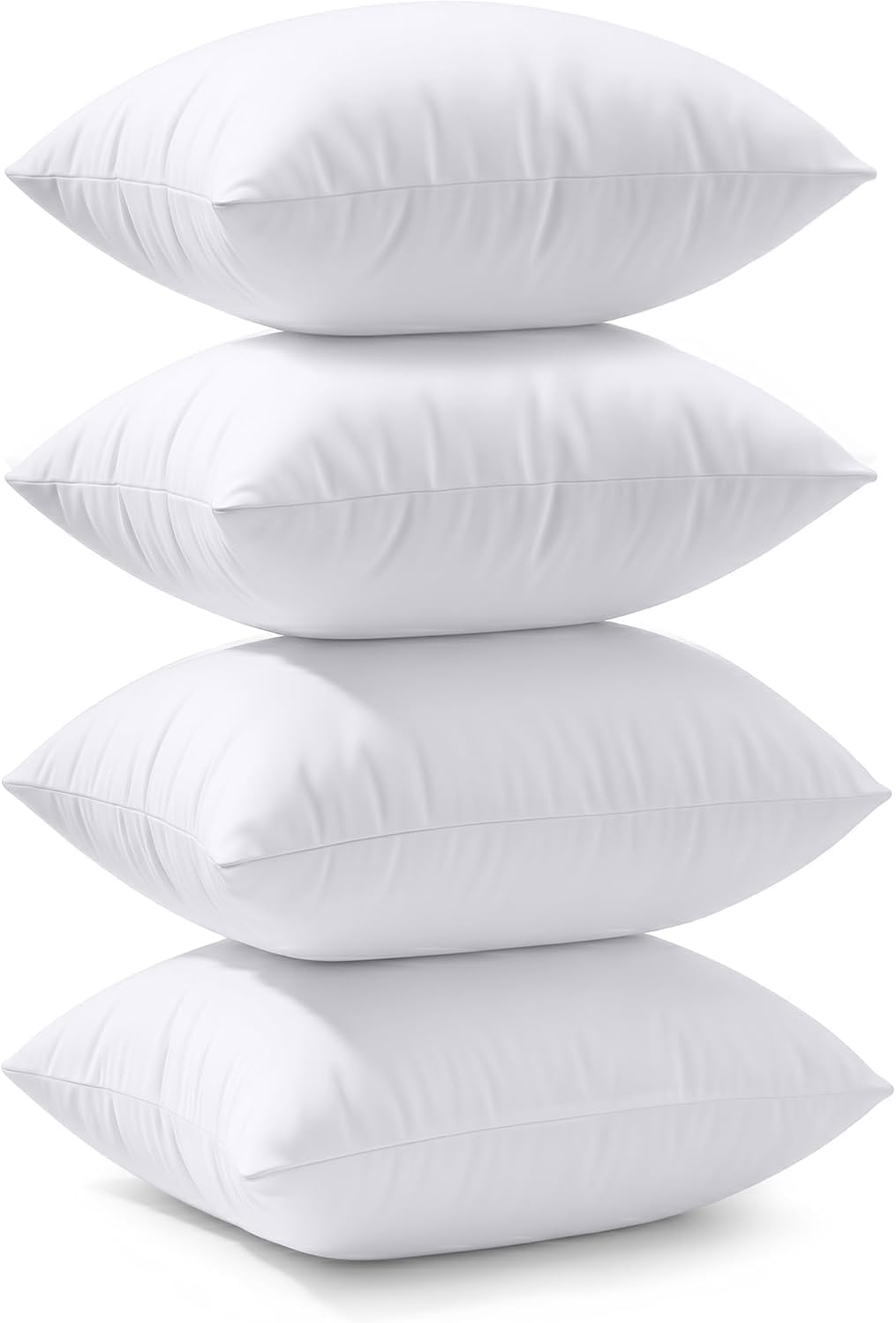 Utopia Bedding Throw Pillows (Set of 4, White) – 18 x 18 Inches Down Alternative Pillows for Bed, Sofa, and Couch - Fluffy Decorative Stuffer Pillow for Indoors & Outdoors