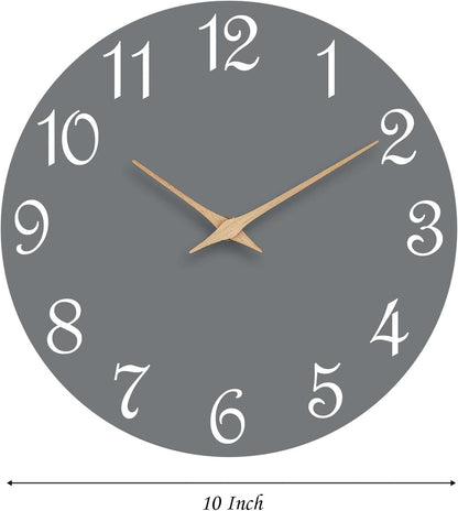Mosewa Wall Clock 8 Inch Black Battery Operated Silent Non Ticking Simple Minimalist Rose Gold Numbers Decorative for Bedroom Living Room Kitchen Home Bathroom Office
