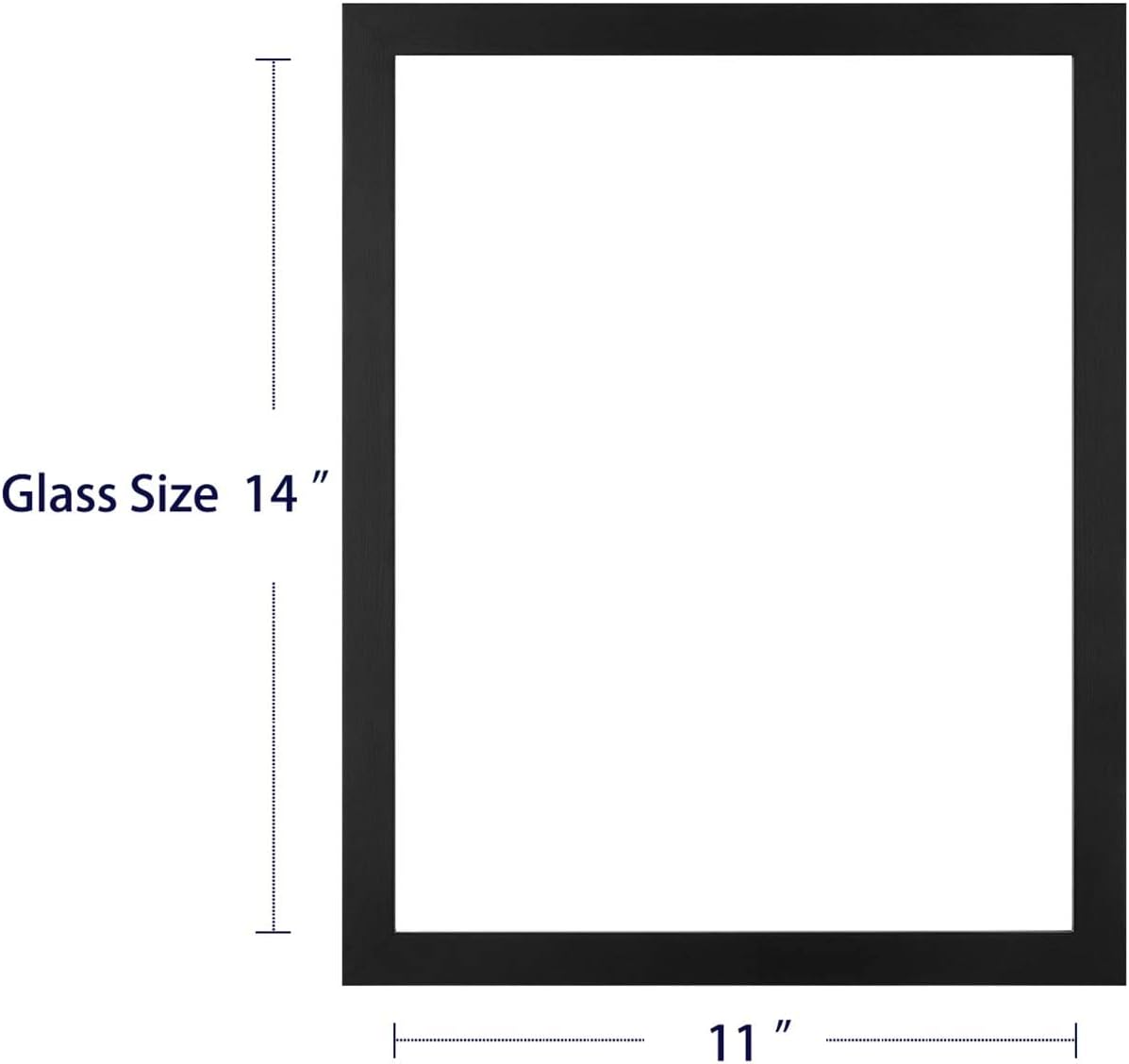 ONE WALL 11x14 Inch Floating Frame, Black Wood Double Glass Float Picture Frame Display 11x14/8x10/5x7 Inch Photos or Plant or Petal Specimens for Wall and Tabletop - Mounting Accessories Included
