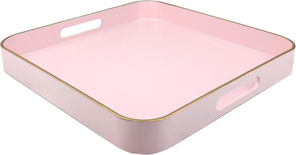 Green Decorative Tray with Handles, Versatile Serving Tray for Coffee Table, Ottoman, Ideal for Serving, Displaying, Organizing, 15.7"*10.2"*1.57"