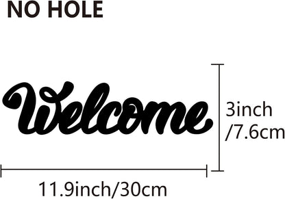 CREATCABIN Welcome Sign Welcome Wood Cutout Wooden Wall Decor Letters Laser Cut Art Unfinished Rustic Decorative DIY for Front Door Home Gallery Porch Coffee Bar Wreath Gift 11.8 x 2.4 Inch