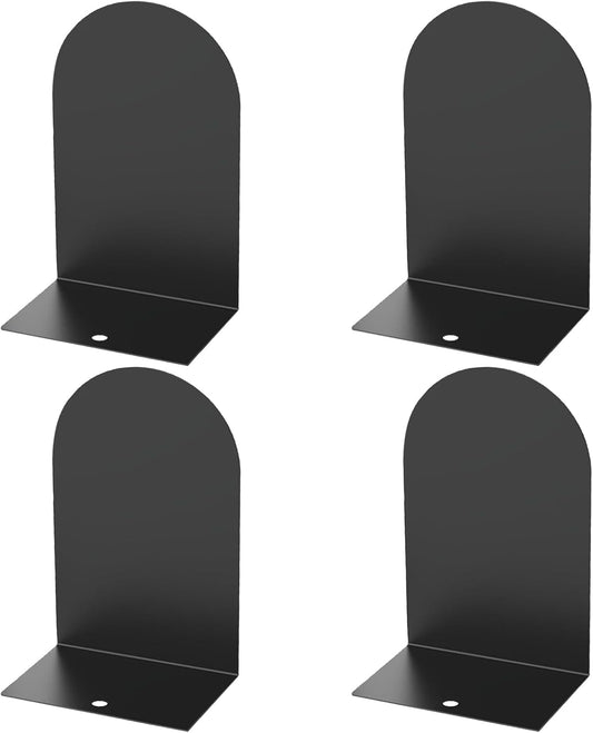 MerryNine Metal Book Ends, 2 Pack Black Bookends for Shelves, Book Holder for Heavy Books, Book End for Kids Books, Decoration Bookend for Home Office