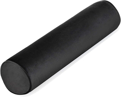 Tinbolunce Memory Foam Roll Pillow for Knee/Leg/Neck - Full Moon Bolster/Round Cylinder Pillow for Sleeping on Side or Back - Removable Cooling Cover Length 18" x 6" Diameter (Navy Blue)