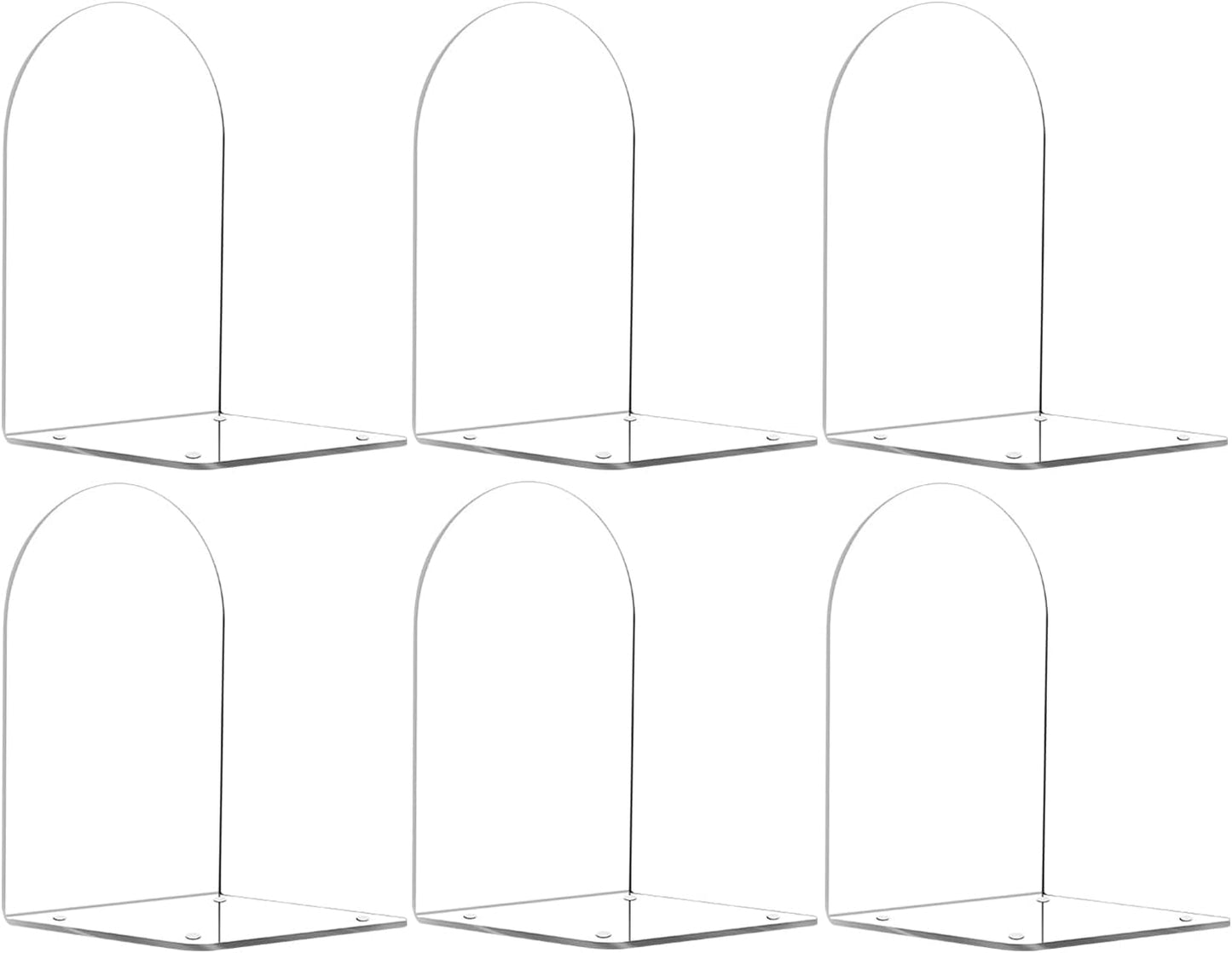 Adwikoso Book Ends for Shelves Clear Acrylic Bookends for Heavy Books Organizer Book Stopper to Hold Books for Home Office School and Desktop Decoration(Circular Arc) (8)