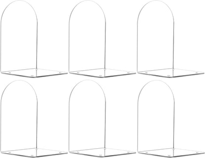Adwikoso Book Ends for Shelves Clear Acrylic Bookends for Heavy Books Organizer Book Stopper to Hold Books for Home Office School and Desktop Decoration(Circular Arc) (8)
