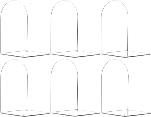 Adwikoso Book Ends for Shelves Clear Acrylic Bookends for Heavy Books Organizer Book Stopper to Hold Books for Home Office School and Desktop Decoration(Circular Arc) (8)