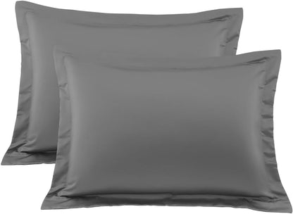 Euro Sham Covers 26x26 Set of 2 White 600 Thread Count 100% Egyptian Cotton Pack of 2 Euro 26x26 Pillow Covers Cushion Cover Cases Soft Skin Friendly European Size Decorative Square Pillow Shams