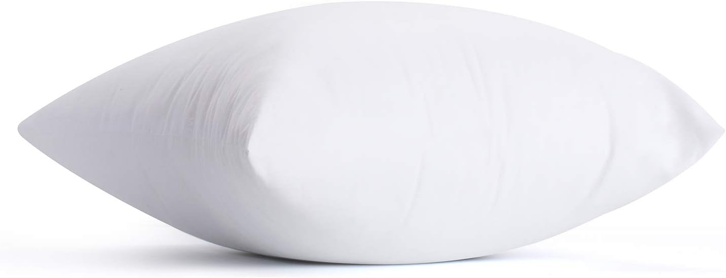 Calibrate Timing Plush and Durable Throw Pillow Inserts - 18 x 18 inches Set of 8, Hypoallergenic Polyester Fiber Fill - Perfect for Decorative Cushion Covers, Sofa and Bed Accent