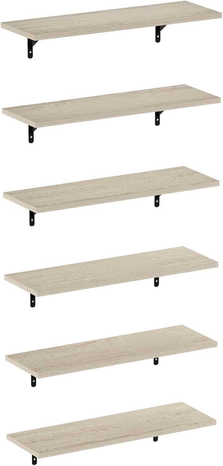 Furinno Rossi 5-Tier Wall Mount Floating Radial Corner Shelf, White