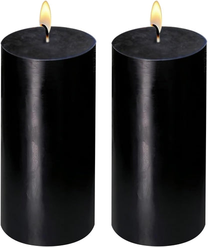 2 Pack 3x6 Inch Sage Green Unscented Pillar Candles - 70 Hour Long Burning Dripless Smokeless Candles for Home Decor Weddings Festivals Spa Meditation