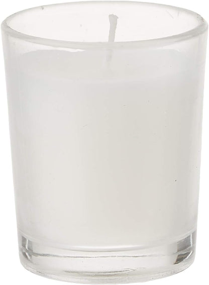 48-Pack Clear Glass Votive Candles – 10–12 Hour Long Burn, Unscented, Ivory, Bulk Set for Weddings, Events & Table Centerpieces – Hosley