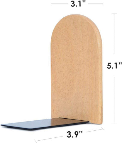 Pandapark Wood,Non-Skid Bookend for Shelves,Heavy Duty,Book Stand for CDs,1 Pair