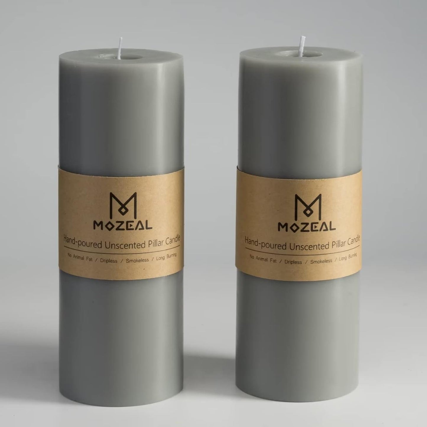 MOZEAL 3" x 4" Hand-Poured Unscented Candle,Dripless Pillar Candle Set of 3,Long Clean Burning,Approx 72 Hours Burn Time,Rustic Country Style,Wedding,Dinner,Christmas and Home Decor,White
