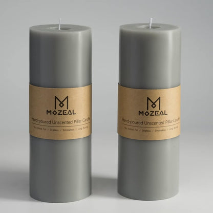 MOZEAL 3" x 4" Hand-Poured Unscented Candle,Dripless Pillar Candle Set of 3,Long Clean Burning,Approx 72 Hours Burn Time,Rustic Country Style,Wedding,Dinner,Christmas and Home Decor,White
