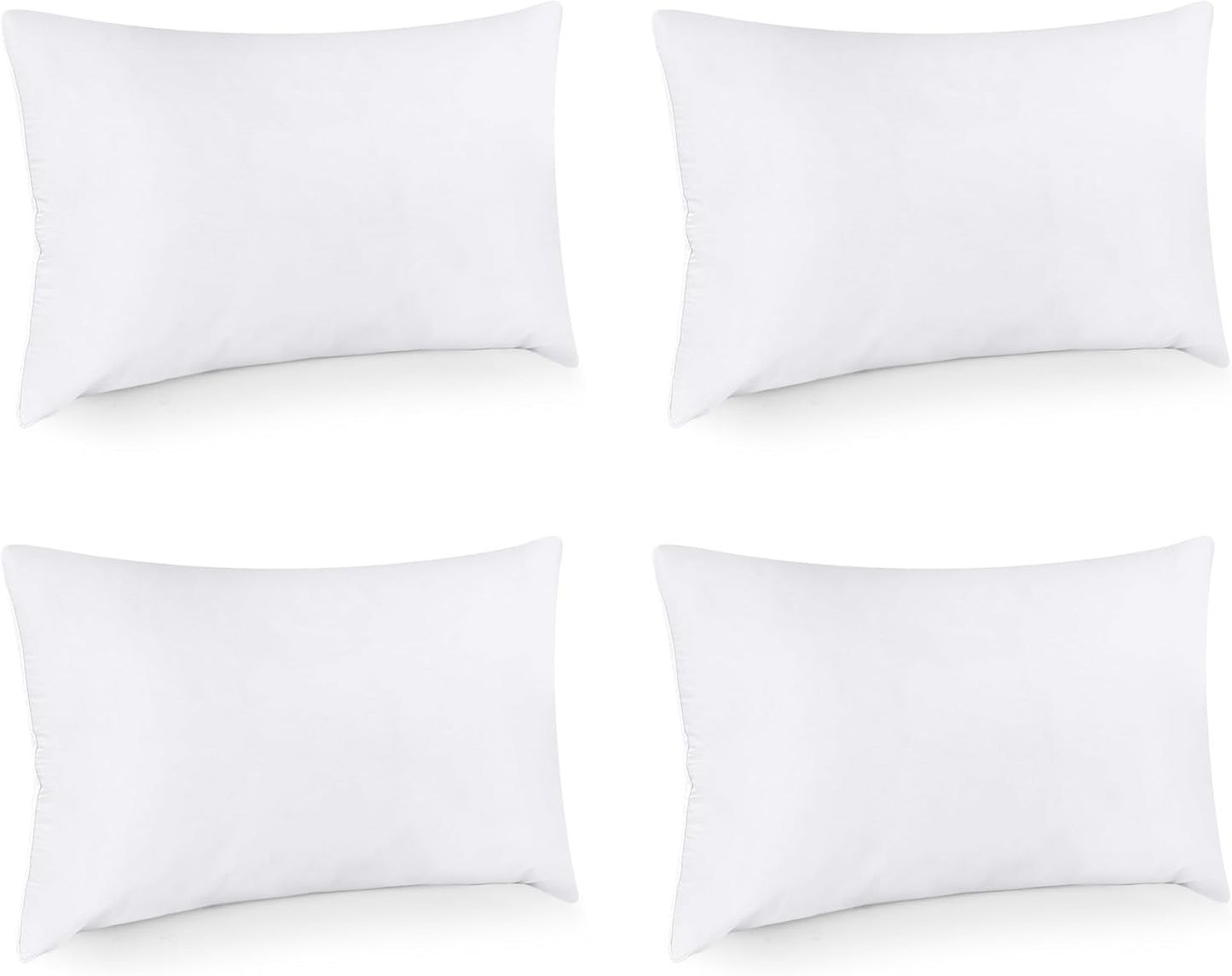 Utopia Bedding Throw Pillows (Set of 4, White) – 16 x 16 Inches Down Alternative Pillows for Bed, Sofa, and Couch - Fluffy Decorative Stuffer Pillow for Indoors & Outdoors