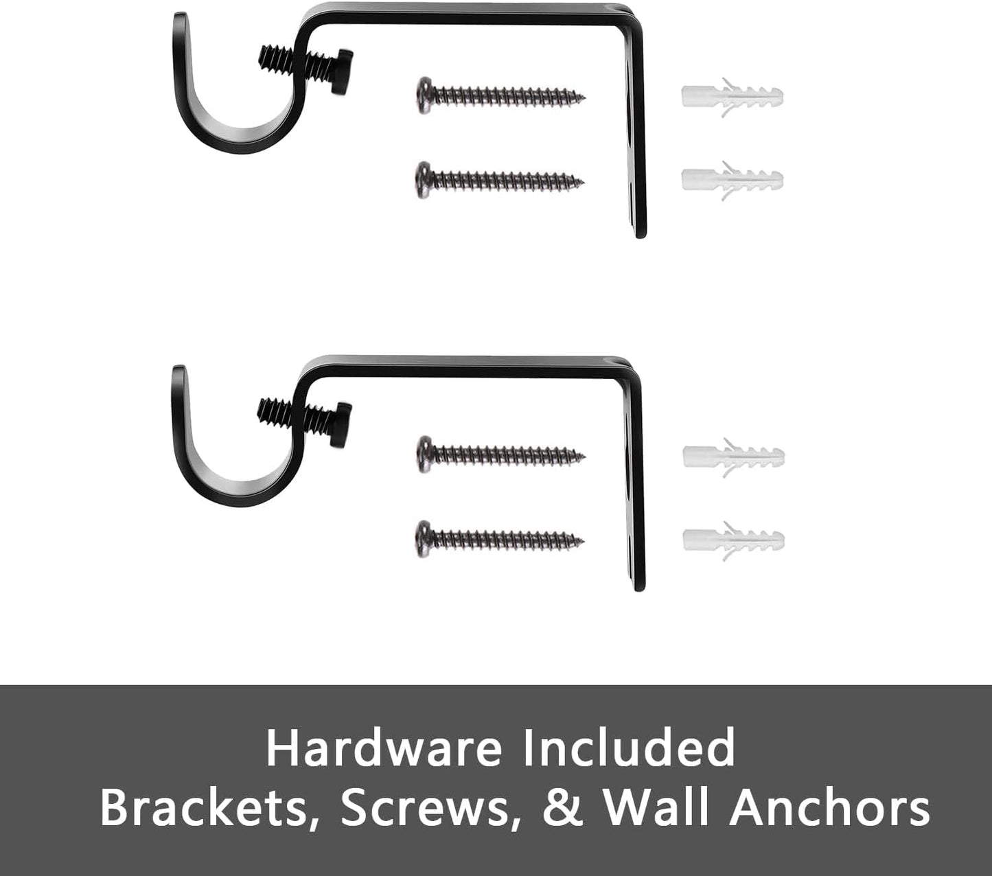 GXOACKJ Curtain Rods for windows 32-48 inch, 5/8 inch Decorative Curtain Rod Set, Matte Black Splicing Heavy Duty Metal Curtain Rod with Brackets