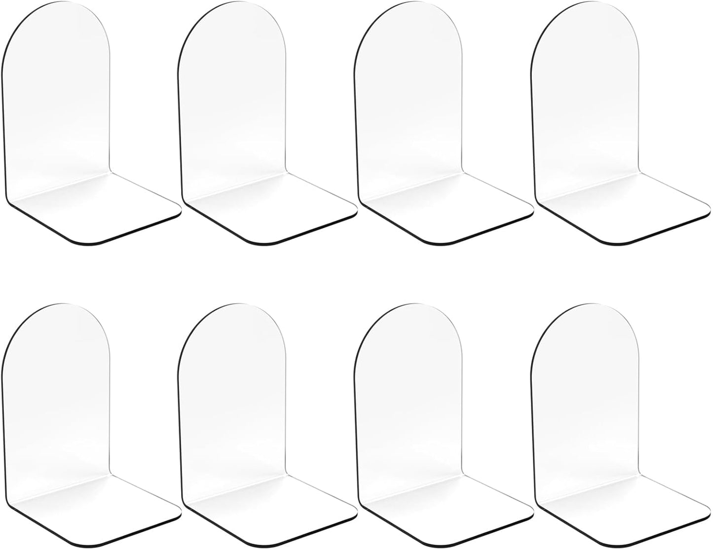 MerryNine Clear Book Ends 2pcs, Acrylic Bookends for Shelves, Non-Slip Bookend Decorative for Heavy Duty Book, Books Holder Stopper for Kids, Bookshelf Dividers Books Organizer for Office Home School