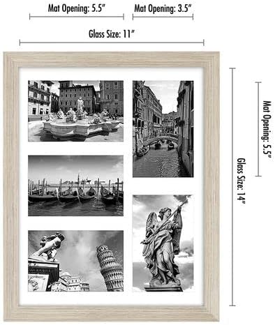 Americanflat 4x6 Collage Picture Frame with Shatter-Resistant Glass - Fits Five 4x6 Photos or Use as One 11x14 Picture Frame - Signature Collection - Collage Frames for Wall Display - Black