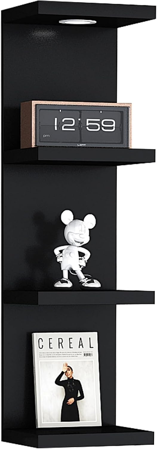 LitaEther Versatile 7 Tier Wall Shelf Unit,White Lack Wall Shelf,Display Floating Shelf with LED Remote Control Light