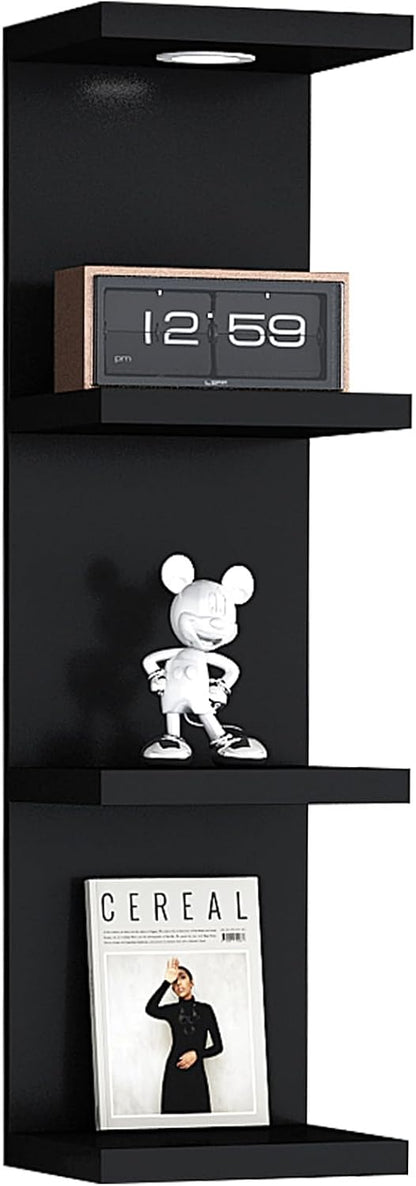LitaEther Versatile 7 Tier Wall Shelf Unit,White Lack Wall Shelf,Display Floating Shelf with LED Remote Control Light