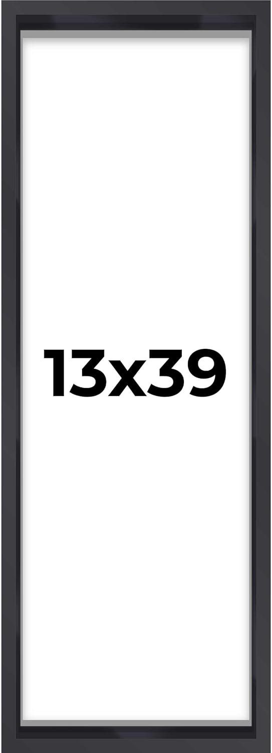 14x14 Shadow Box Black | 3/4" Depth of Usable Space | Solid Wood Pine | Includes UV Resistant Acrylic Plexiglass, Acid-Free Backing & Hanging Hardware | Made to Order in USA - Colors E