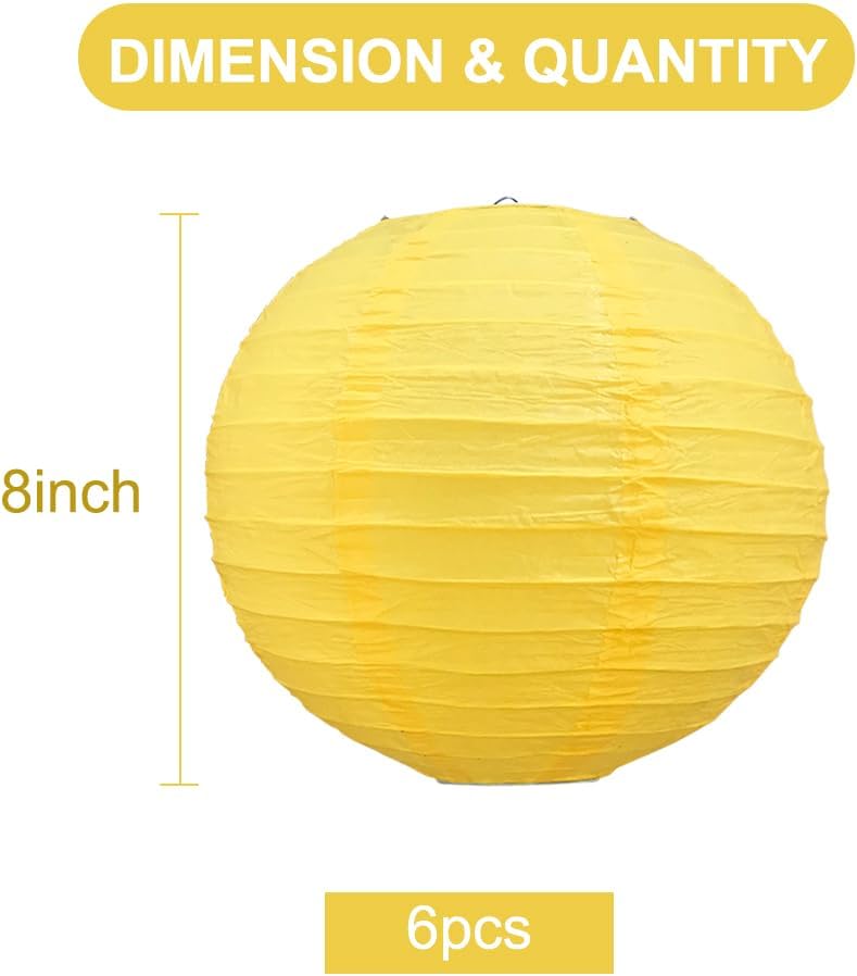 BEISHIDA 10Pcs White Paper Lanterns Decorative Chinese/Japanese Hanging Round Paper Lanterns Lamp for Birthday, Wedding, Christmas, Bridal, Home Decor, Party Decoration(Size of 4”, 6”, 8”, 10”)