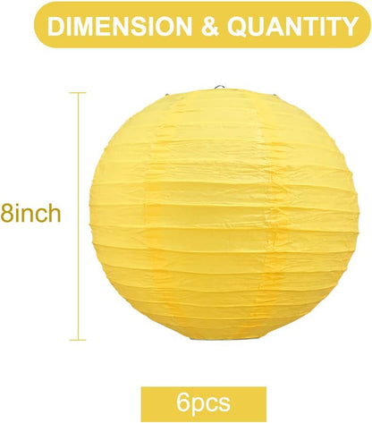 BEISHIDA 10Pcs White Paper Lanterns Decorative Chinese/Japanese Hanging Round Paper Lanterns Lamp for Birthday, Wedding, Christmas, Bridal, Home Decor, Party Decoration(Size of 4”, 6”, 8”, 10”)