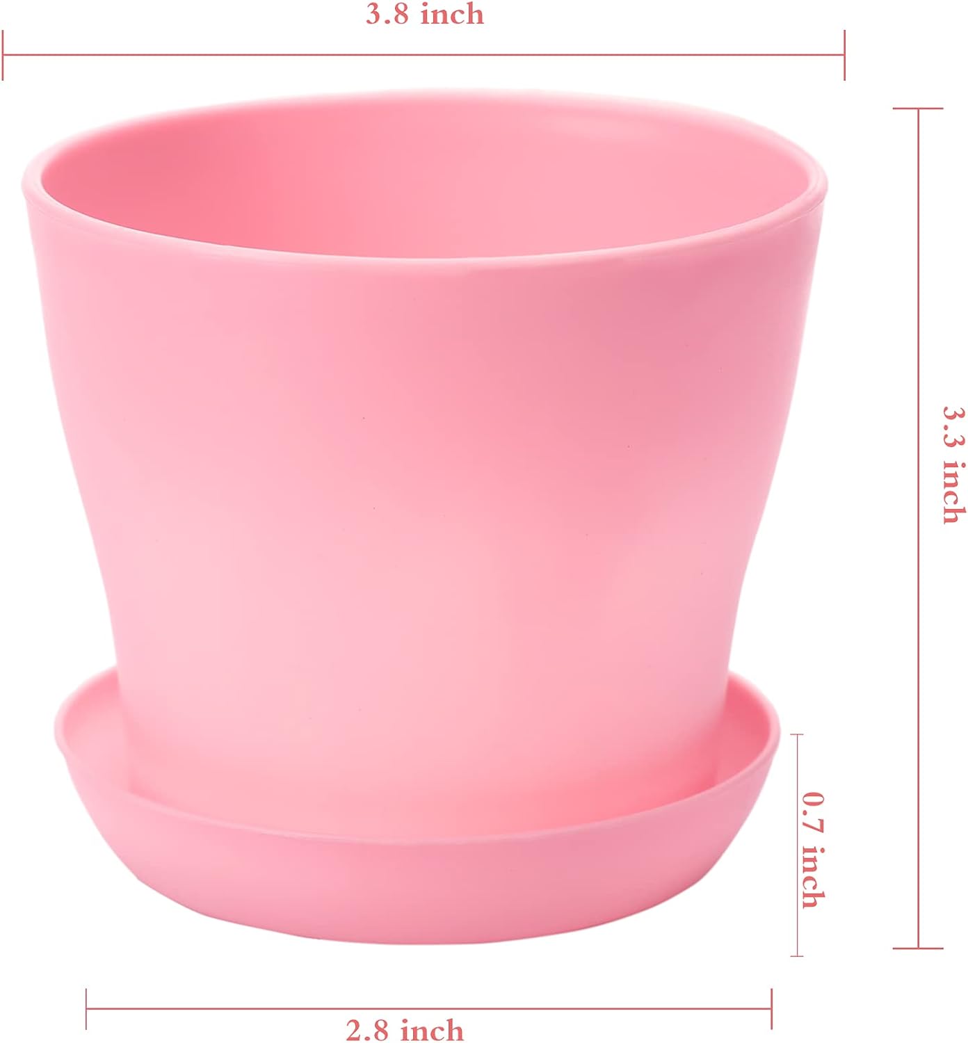 TDHDIKE 10 Pcs Plastic Planters Indoor Pots, Mini Flower Seedlings Nursery Flower Pot with Pallet, Modern Decorative Gardening Containers