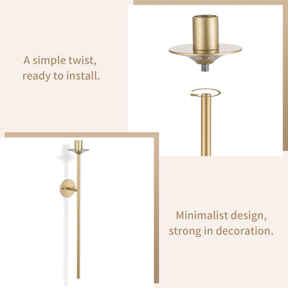 Sziqiqi Wall Candle Holder Gold: Candle Sconces Wall Decor Set of 2 for Dining Room Wall Hanging Candle Sticks Holder for Living Room Fireplace