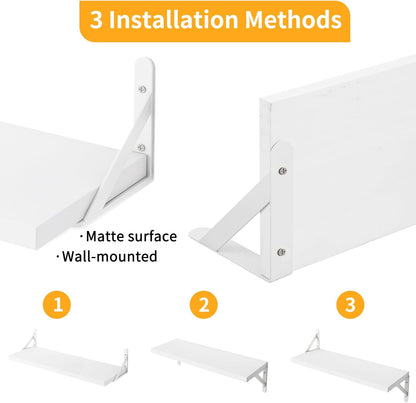 YGEOMER Floating Shelves for Wall, Different Sizes Dark Carbonized Brown Wall Shelves for Living Room, Bathroom, Bedroom, Kitchen, Home Decor (Set of 4)